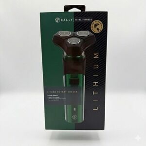 Bally Total Fitness Rotary Shaver Green Lithium 3-Head Cordless Shaver **NEW**